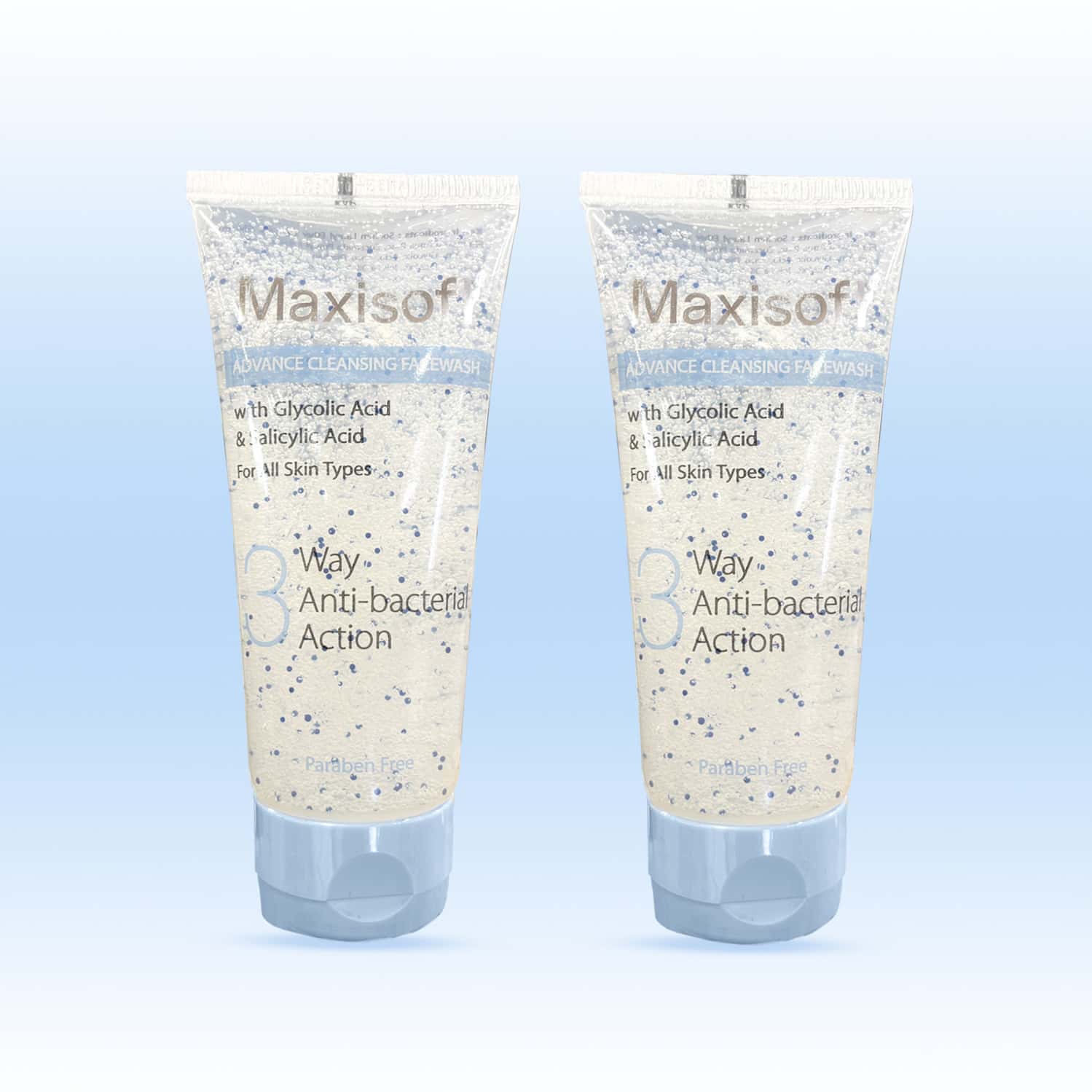Maxisoft Advance Cleansing | 3 Way Antibacterial Action | Face Wash | Tube | 100 Ml | Pack Of 2