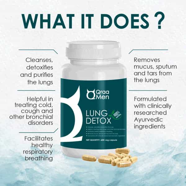 Qraa Men Vantika Lung Detox Capsules For Men - 60 Veg Capsules