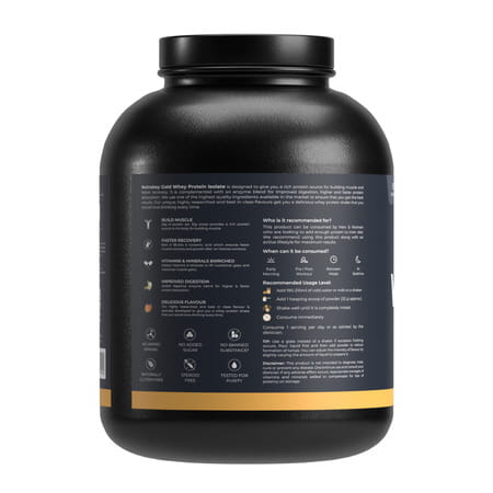 Nutrabay Gold 100% Whey Protein Isolate|26g Protein|Muscle Support & Recovery|Kesar Badam Pista, 2kg