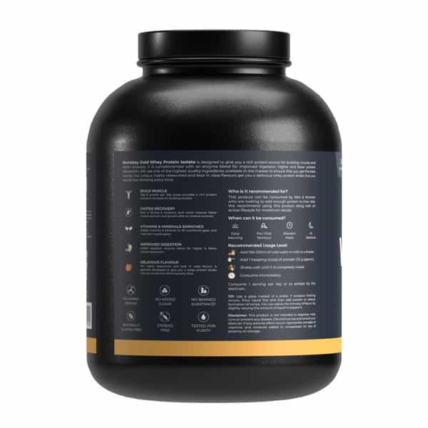 Nutrabay Gold 100% Whey Protein Isolate|26G Protein|Muscle Support & Recovery|Kesar Badam Pista, 2Kg