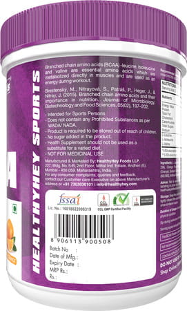 Healthyhey Sports Branched Chain Amino Acids Tangy Orange 66 Servings 400 G