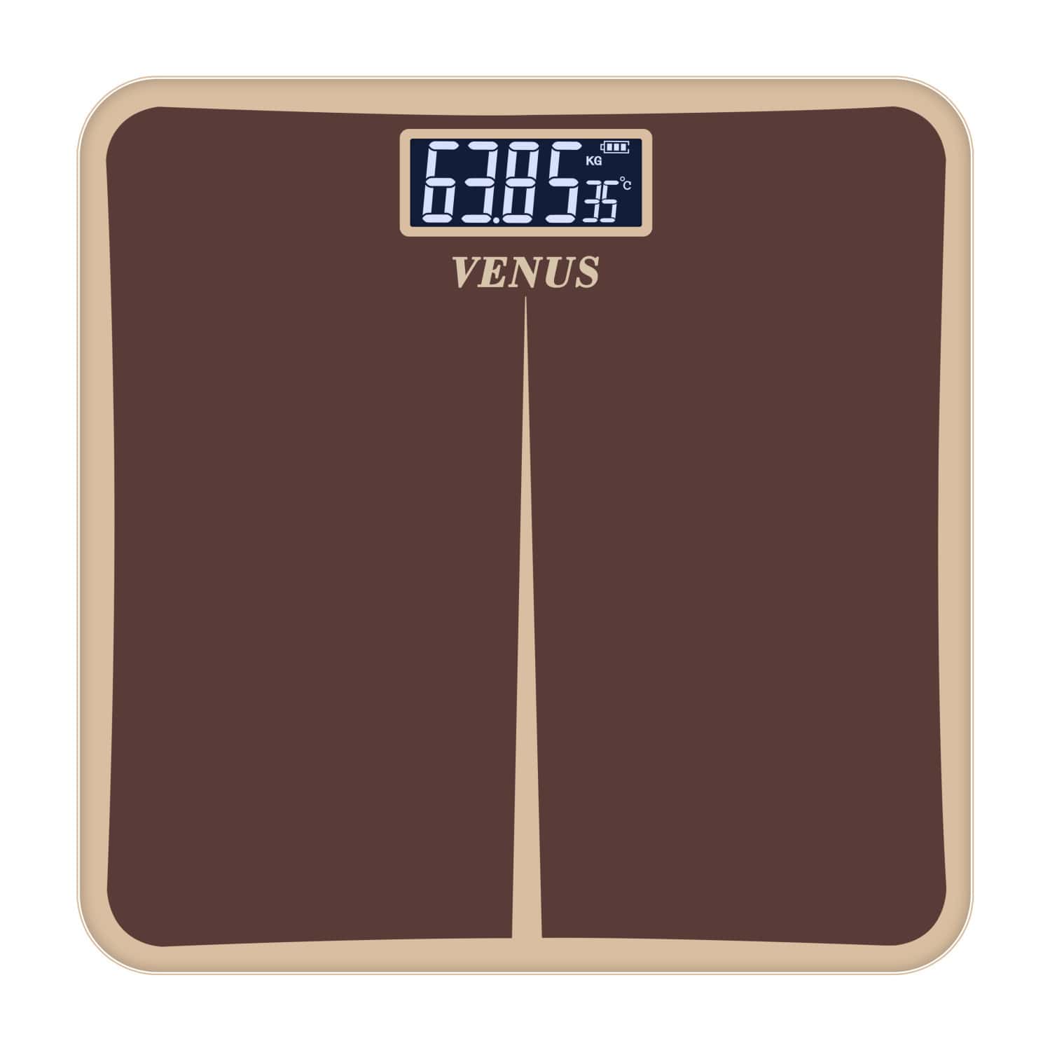 Venus (india) Electronic Digital Personal Bathroom Weight Machine | Upto 180kg | Eps-8199-new-brown