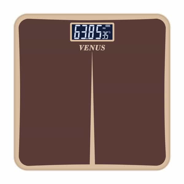 Venus (India) Electronic Digital Personal Bathroom Weight Machine | Upto 180Kg | Eps-8199-New-Brown