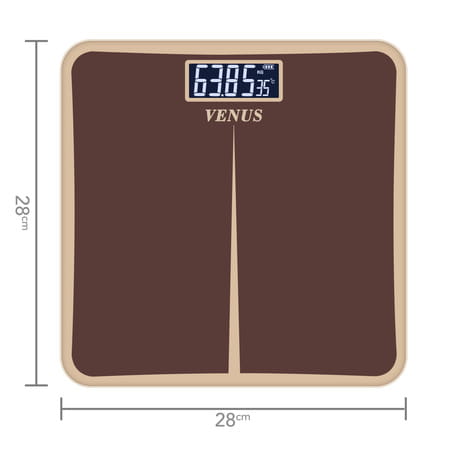 Venus (India) Electronic Digital Personal Bathroom Weight Machine | Upto 180kg | Eps-8199-New-Brown