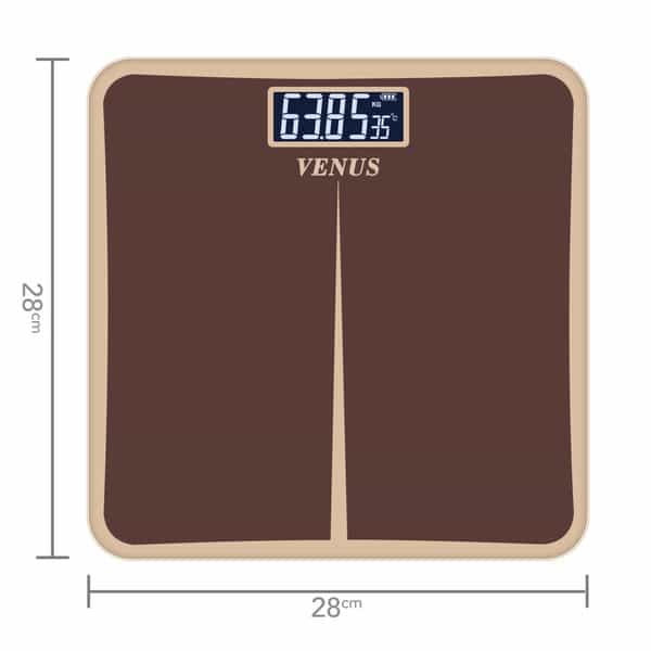 Venus (India) Electronic Digital Personal Bathroom Weight Machine | Upto 180Kg | Eps-8199-New-Brown