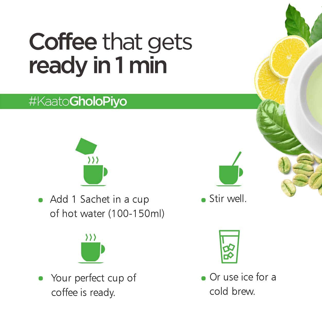 Buy Neuherbs Instant Green Coffee Premix Box Of 15 Sachets 3g Each Online at Flat 18 OFF