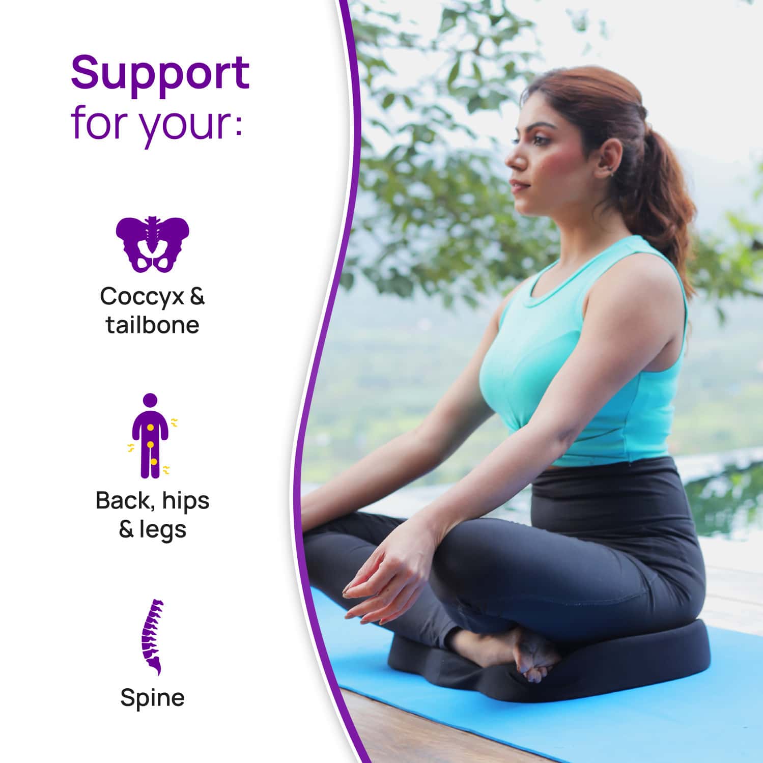 Buy FRIDO ULTIMATE COCCYX SEAT CUSHION WITH COOLING EFFECT MEMORY FOAM