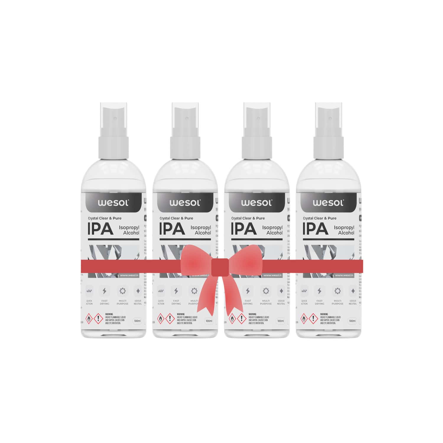 Wesol Ipa Isopropyl Alcohol 99.9% Electronics Cleaner Spray 100 Ml Pack Of 4