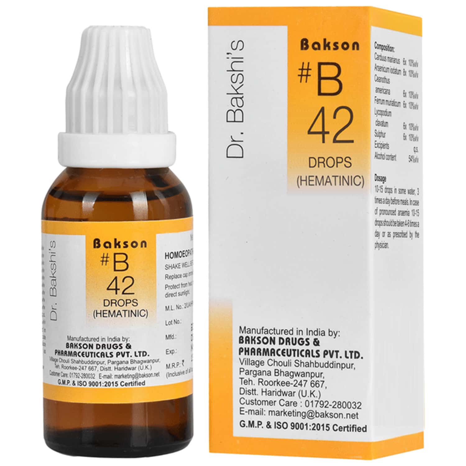 Baksons B42 Hematinic Drops 30 Ml