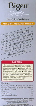 Bigen Men'S Beard Color Natural Black B101 40g And Bigen Speedy Hair Color Black 881 80g