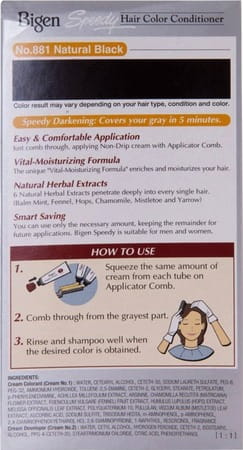 Bigen Men'S Beard Color Natural Black B101 40g And Bigen Speedy Hair Color Black 881 80g