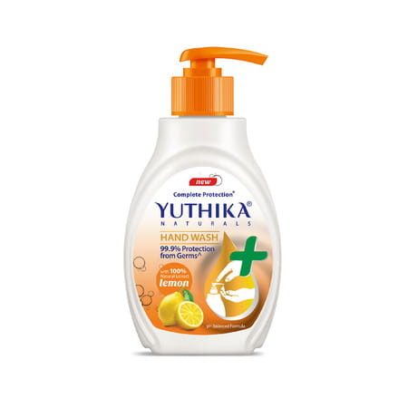 Yuthika Lemon Handwash Liquid 500ml Dispenser Bottle | Ph Balanced | Germ Protection Hand Wash