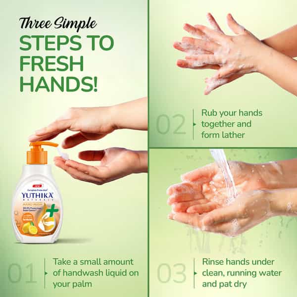 Yuthika Lemon Handwash Liquid 500Ml Dispenser Bottle | Ph Balanced | Germ Protection Hand Wash