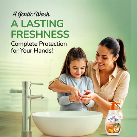 Yuthika Lemon Handwash Liquid 500ml Dispenser Bottle | Ph Balanced | Germ Protection Hand Wash