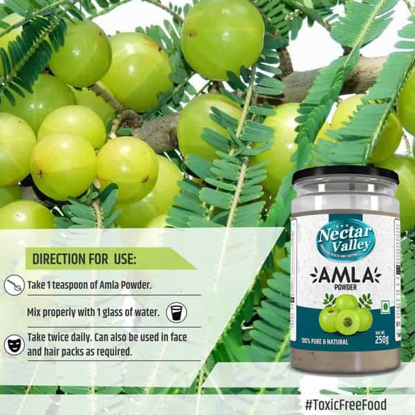 Nectar Valley Pure Natural Amla Powder | 100% Natural Amla Powder For Hair Care - 250G
