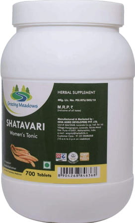 Grazing Meadows Shatavari 700 Tablets Shatavari Natural & Pure Women Tonic (Pack Of 2)