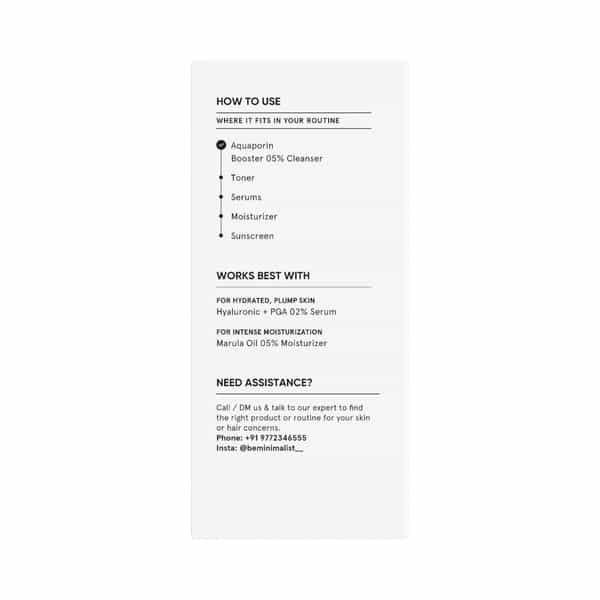 Minimalist Aquaporin Booster 5% Cleanser 100 Ml
