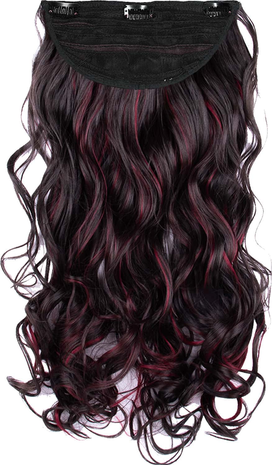 Streak Street Clip-In 24" Full-Wavy Burgundy Hair Extensions