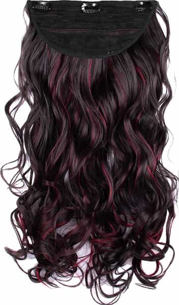 Streak Street Clip-In 24" Full-Wavy Burgundy Hair Extensions