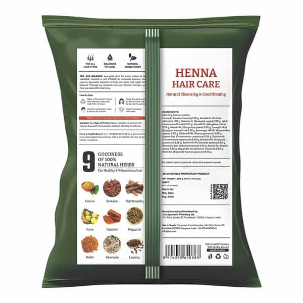 Jiva Henna Hair Care Powder 200G & Henna Shampoo 200Ml - (Combo Set Of 2)