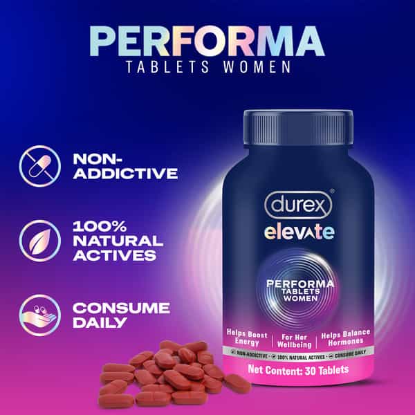Durex Elevate Performa Tablets For Women Bottle Of 30