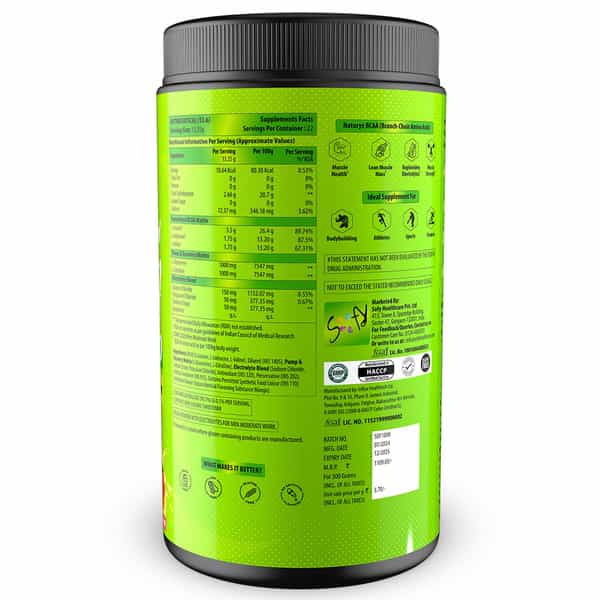 Naturyz Instantized Bcaa 7000 Pro With 7G Bcaas Glutamine For Lean Muscle Mass, Energy - 300G(Mango)