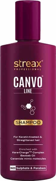 Streax Professional Canvoline Shampoo 300Ml (For Straightening Hair)
