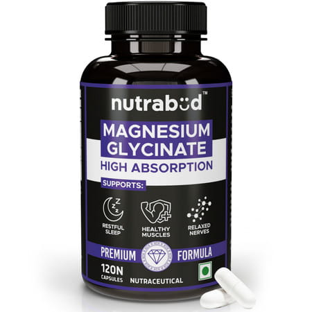 Nutrabud Magnesium Glycinate 550mg | High Absorption | 120 Veg Capsules