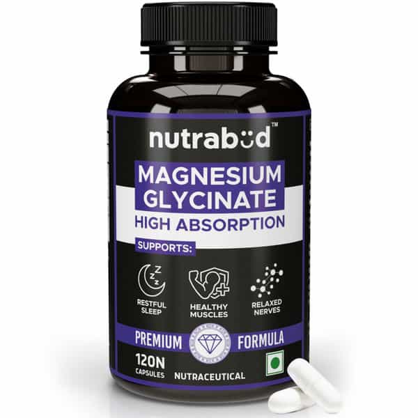 Nutrabud Magnesium Glycinate 550Mg | High Absorption | 120 Veg Capsules