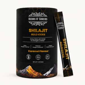 Herbs O' Shrubs Shilajit Gold Kicks | Ayurvedic Men Wellness Supplement | 30 Sticks