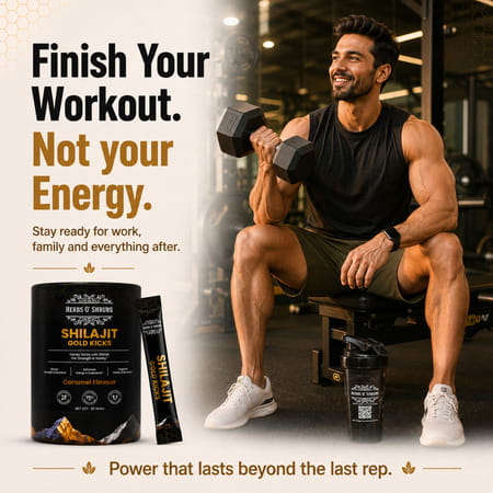 Herbs O' Shrubs Shilajit Gold Kicks | Ayurvedic Men Wellness Supplement | 30 Sticks