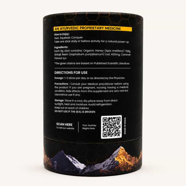 Herbs O' Shrubs Shilajit Gold Kicks | Ayurvedic Men Wellness Supplement | 30 Sticks
