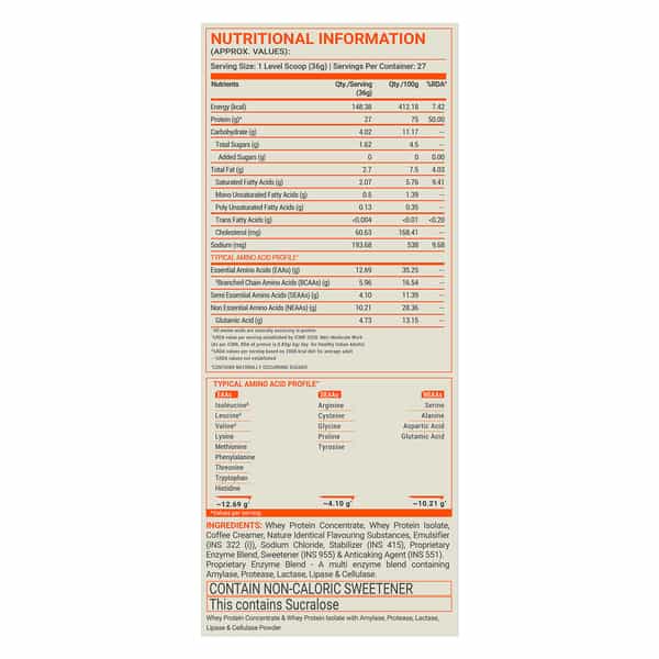 Fuel One Whey Max | Whey Protein Concentrate | Whey Protein Isolate | 27G Protein (Vanilla | 1Kg)