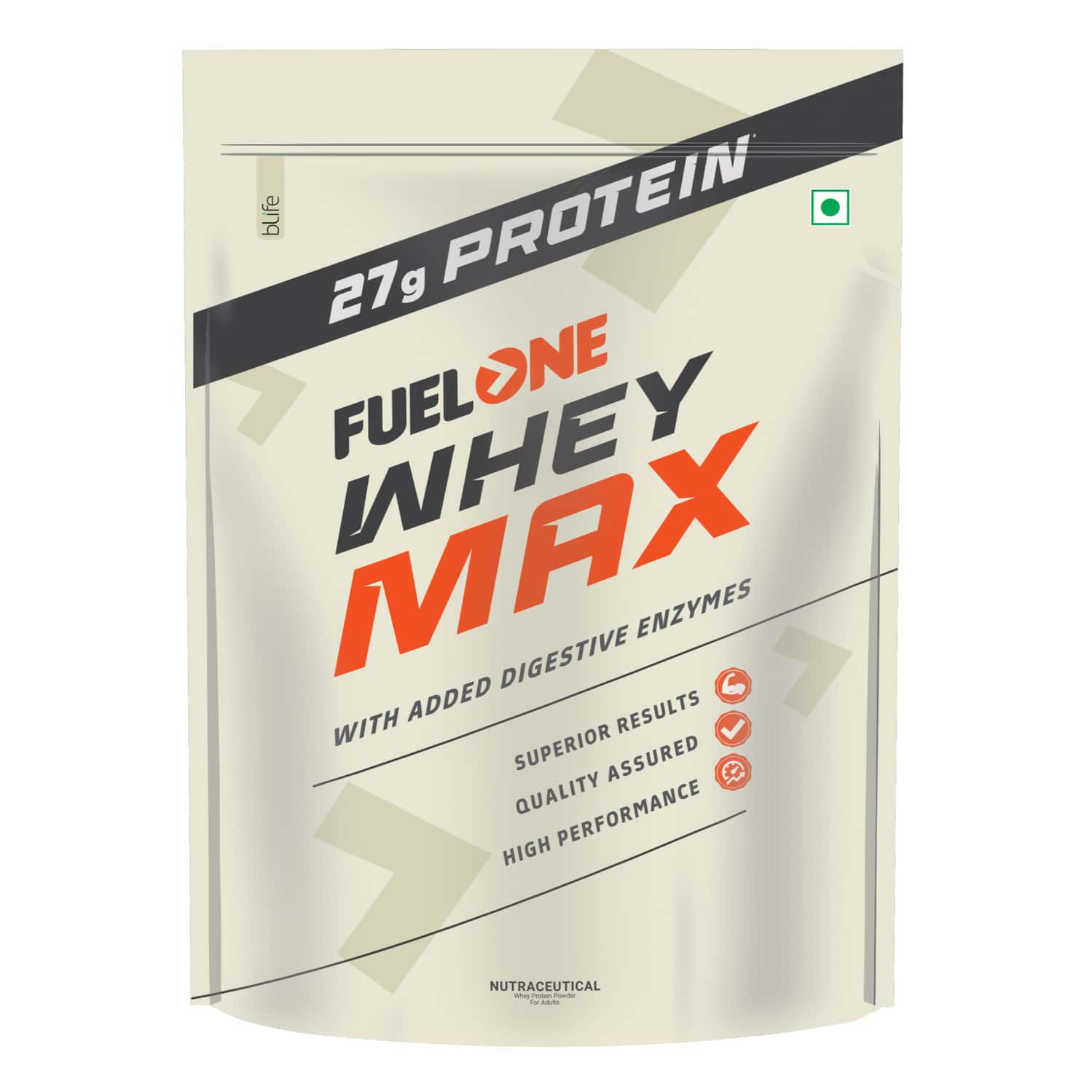 Fuelone Whey Max Protein Blend | Vanilla | 1kg (2.2lbs) | 27g Protein Per Scoop