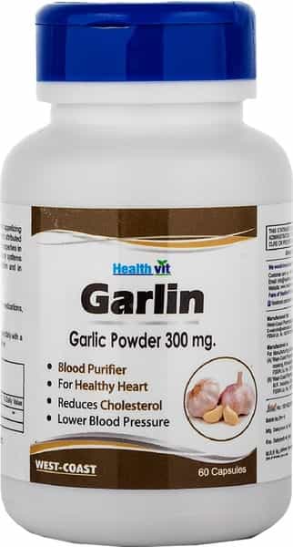 Healthvit Garlin Garlic Powder 300 Mg For Cholesterol -60 Capsules