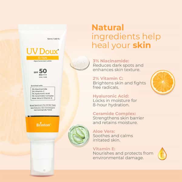 Brinton Uv Doux D Tan Spf 50 Pa++++ Aqua Sunscreen Lotion 50Ml