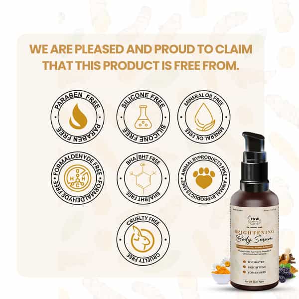 Tnw The Natural Wash Brightening Body Serum With Turmeric Powder And Chamomile Extracts |30Ml