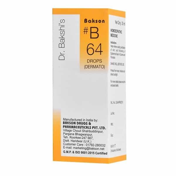 Dr Bakshi's Bakson Homoeopathy B64 Dermato Drops 30 Ml
