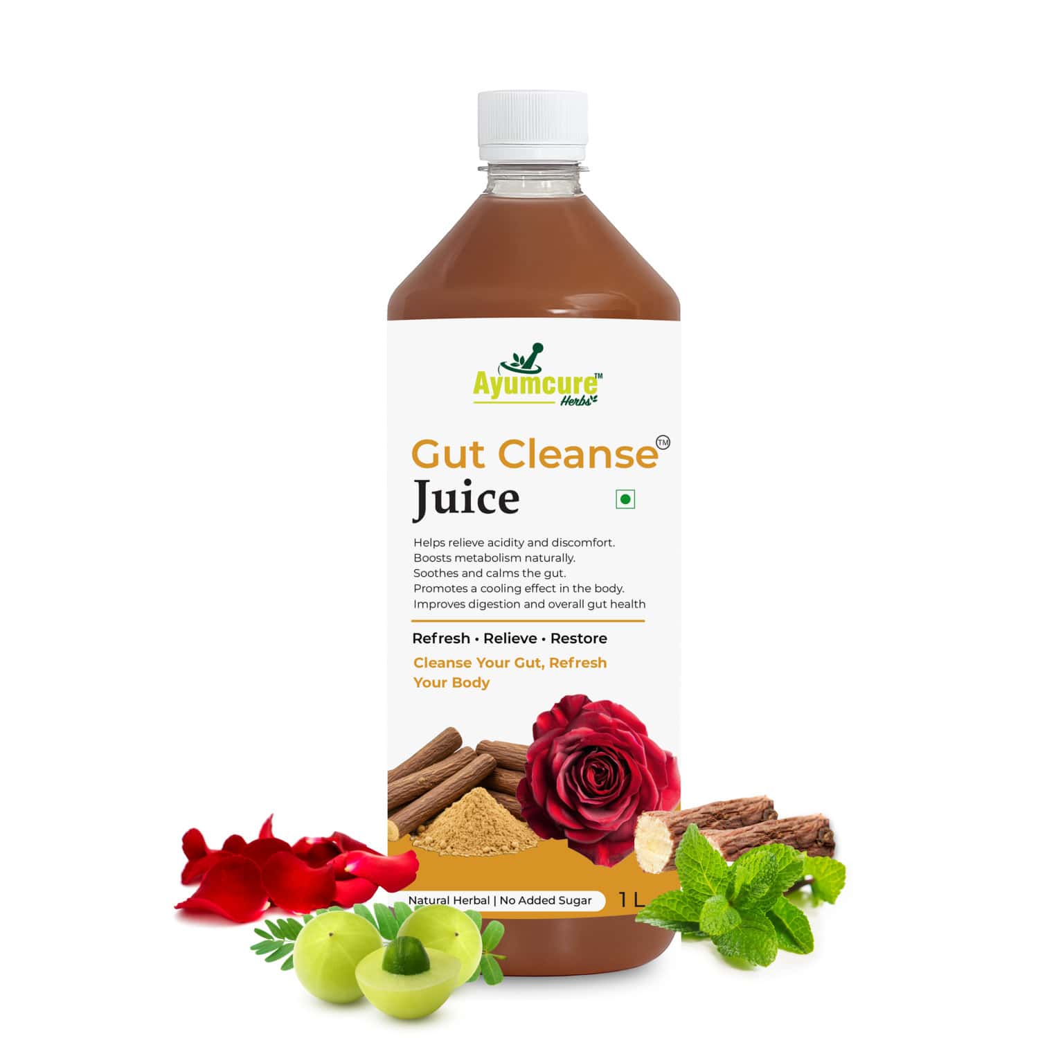 Ayumcure Gut Cleanse Juice | Natural Herbal Formula For Digestion & Gut Health | 1ltr