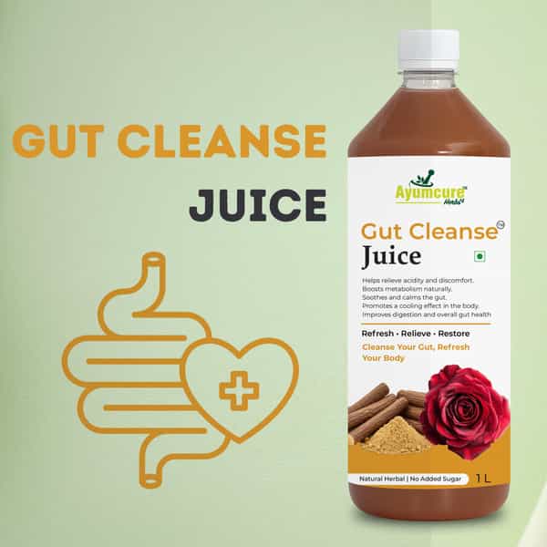 Ayumcure Gut Cleanse Juice | Natural Herbal Formula For Digestion & Gut Health | 1Ltr