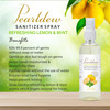 Pearldew Sanitizer Spray (Lemon & Mint) 120 Ml | Aloe & Neem | Paraben Free (Pack Of 12)
