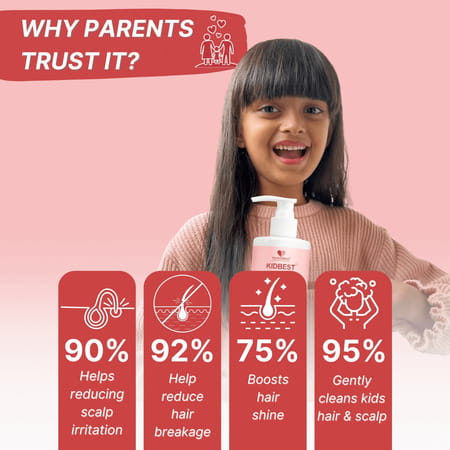 Healthbest Gentle Cleansing Strawberry Shampoo For Kids Tear-Free | Paraben-Free | Sls-Free - 200 Ml