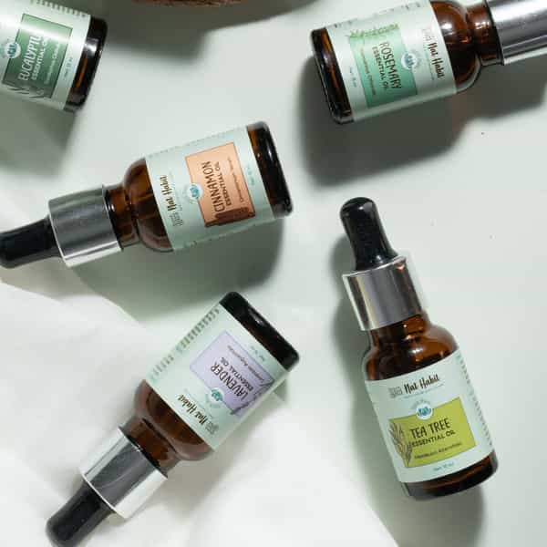 Nat Habit Tea Tree Essential Oil For Acne & Pimples | Blemishes Flakes | Undiluted 100% Pure - 15Ml