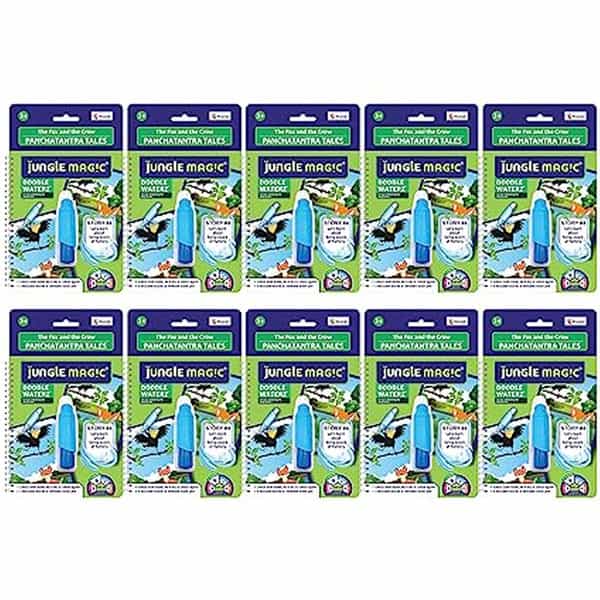 Jungle Magic Doodle Waterz - Reusable Iwater Colouring Boo-Panchtantra Story I Fox & Crow-Pack Of 10