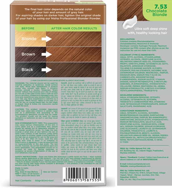 Nisha Creme Hair Color 7.53 Chocolate Blonde 150G Pack Of 2 Permanent Hair Colour 100% Grey Coverage