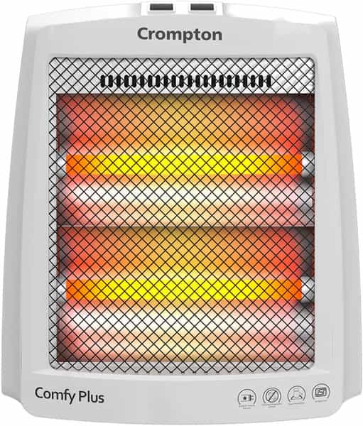 Crompton Comfy Plus 800 Watt Quartz Room Heater With 2 Heat Setting | Handle | Neon Lamp Indicator