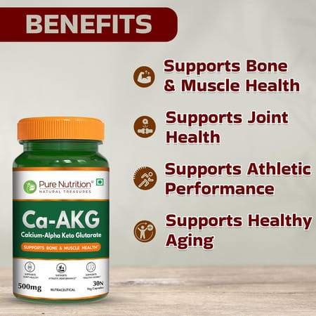 Pure Nutrition Ca-Akg 500Mg - 30 Veg Capsules