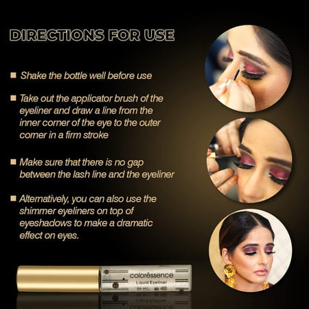Coloressence Shimmer Gel Eyeliner Pearl Pigment Micro Shimmer Glitter Waterproof Formula, Silver 6gm