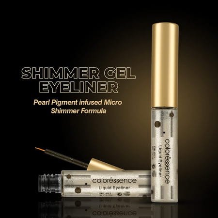 Coloressence Shimmer Gel Eyeliner Pearl Pigment Micro Shimmer Glitter Waterproof Formula, Silver 6gm