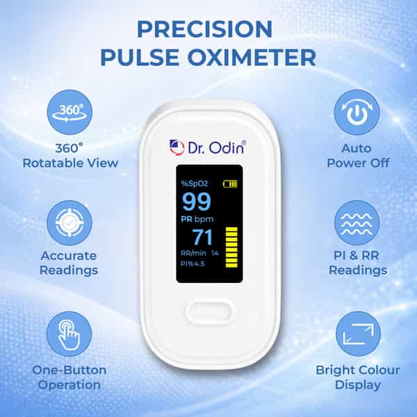 Dr. Odin Opo103bt Fingertip Pulse Oximeter| Spo? And Pulse Rate Monitor| Smart App (White)